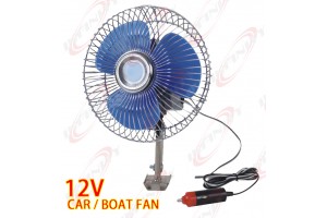  8" 12 Volt Auto Cooling Ocillating Air Fan For Truck Car Boat